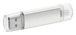 USB flash drive OTG под нанесение, серебрянного цвета